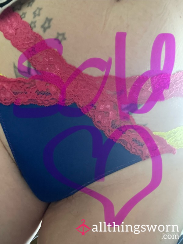 Pink, Blue & Yellow Strappy Thong 💋