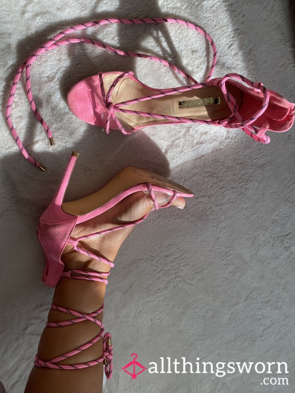 Pink Bondage Style High Heels ✨ 39