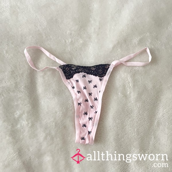 Pink Bow Lace XS Thong