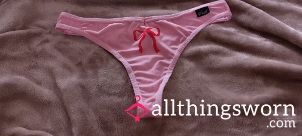Pink Bow 🎀 Nylon Thong Size- XL
