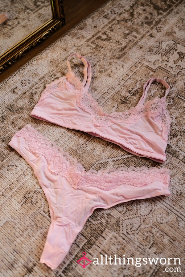 Pink Bra And Panties Set, 48hr Wear 💕