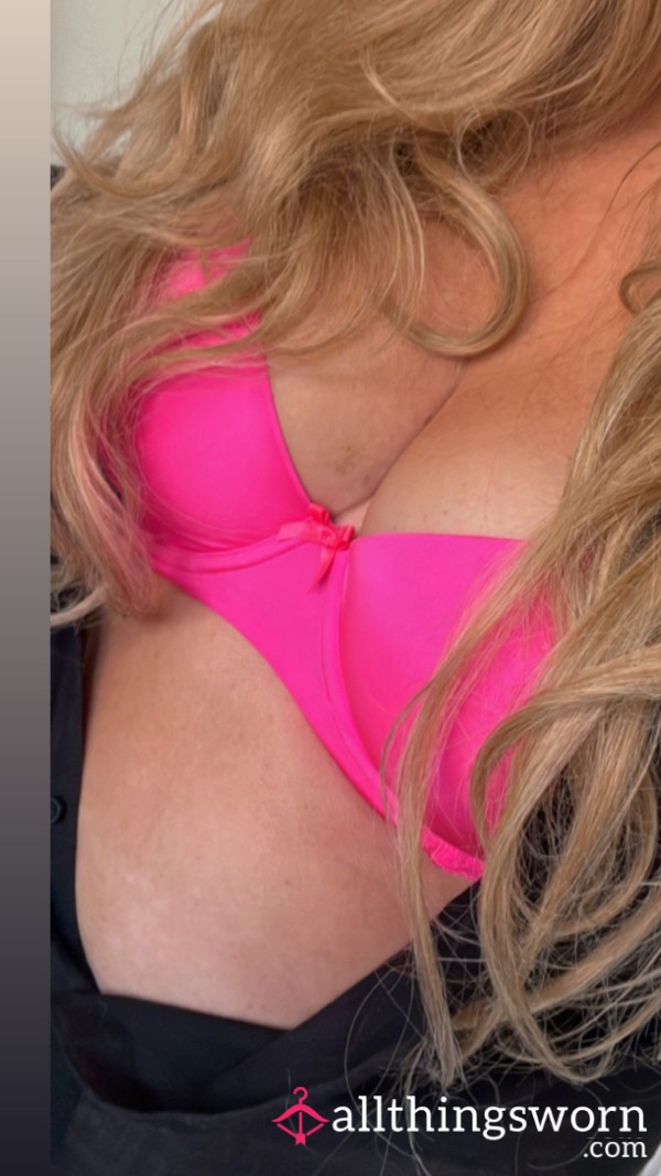 Pink Bra Soft, Delicate, And Full Of Feminine Charm — This Pink Bra Has Been Worn Just For You. Imagine The Warmth Of My Skin And The Gentle Touch As I Slipped It On, Carrying My Scent And En