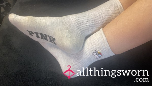 VS PINK  Grey Crew Socks🩶