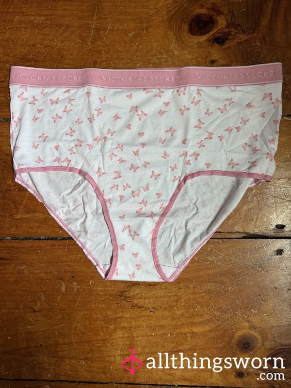 🩷🦋 Pink Bu*terfly Print Grannies With Logo Elastic Waist Band, XXL, VS