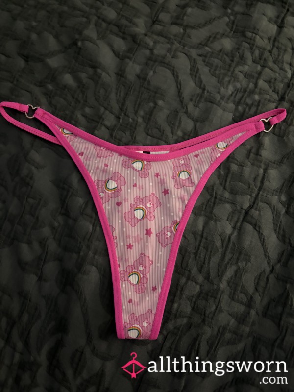 Pink Carebear Strappy Thong 🩷🌈