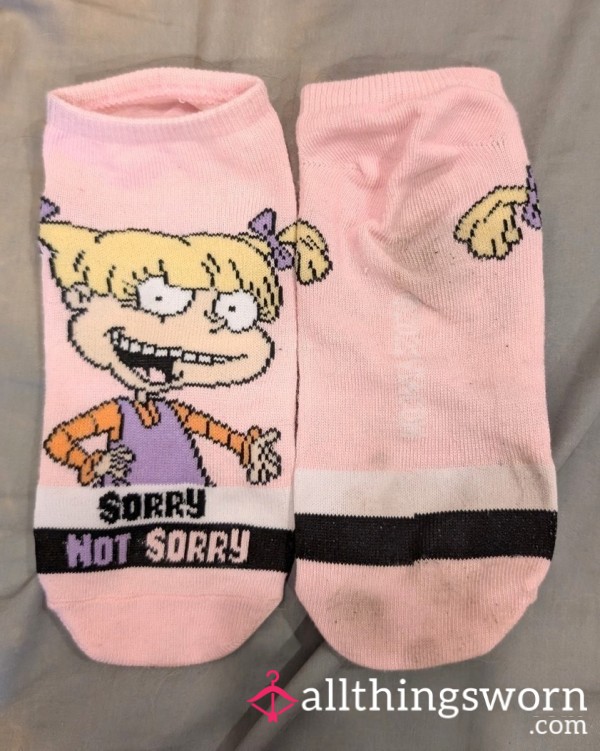Pink Cartoon Ankle Socks