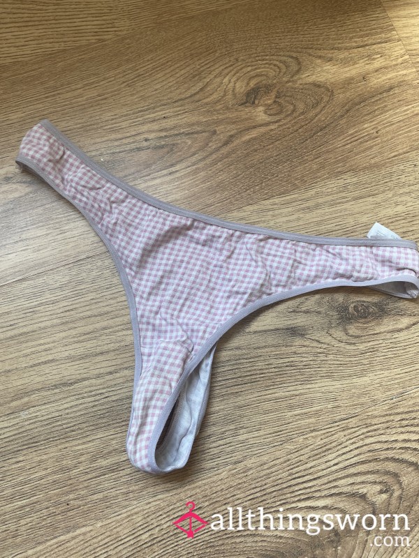Pink Checked Thong