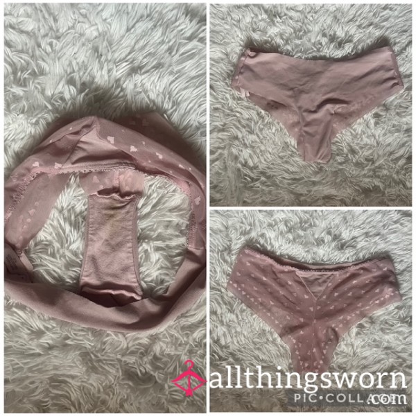 Pink Cheeky Panty With Hearts