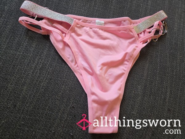 Pink Cheeky Panty With Heart Rings Size Large