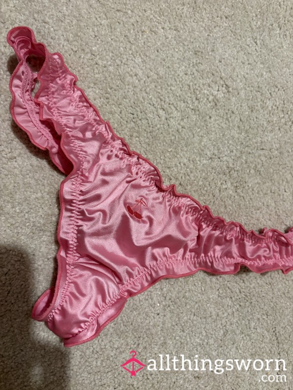 Pink Cherry Silk Thong 🍒💕
