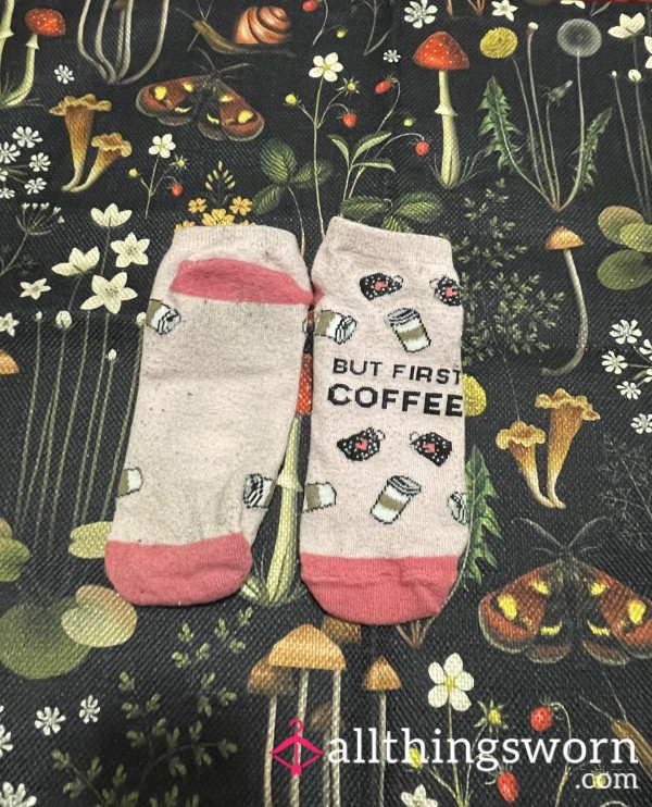 Pink Coffee Ankle Socks