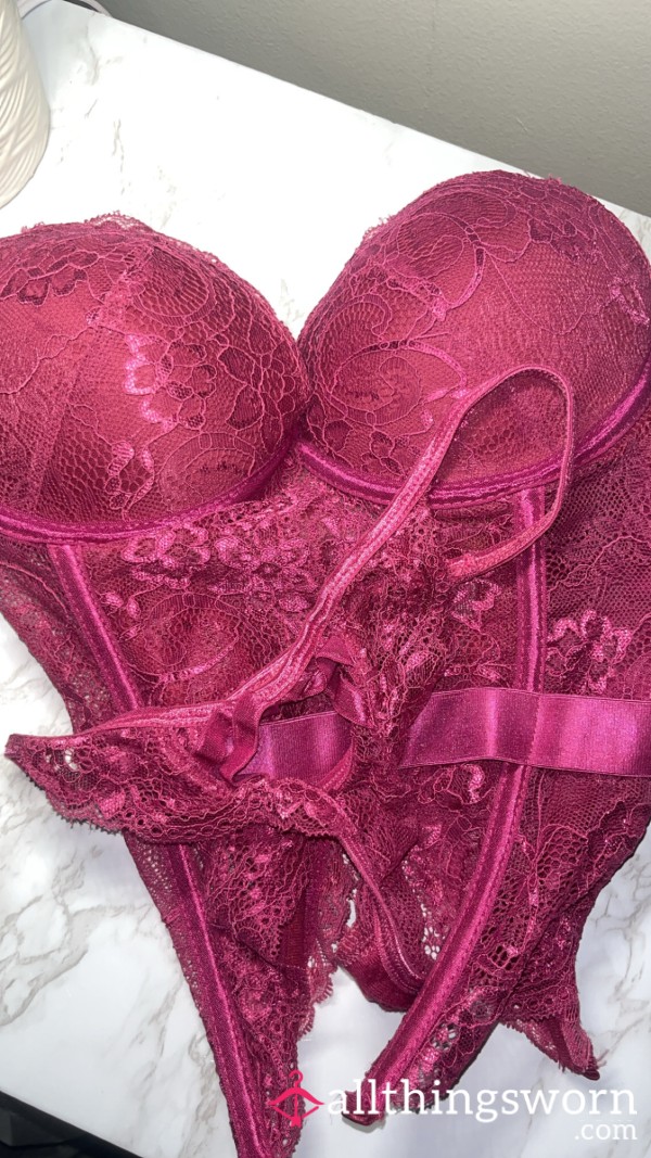 Pink Corset And Thong Set