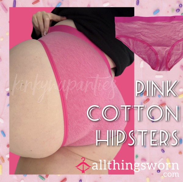 Pink Cotton Hipsters - Includes 48-hour Wear & U.S. Shipping