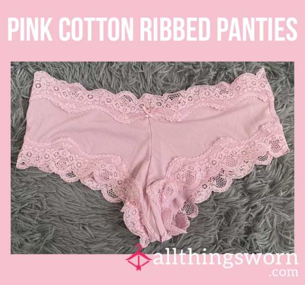 Pink Cotton Ribbed Panties💗