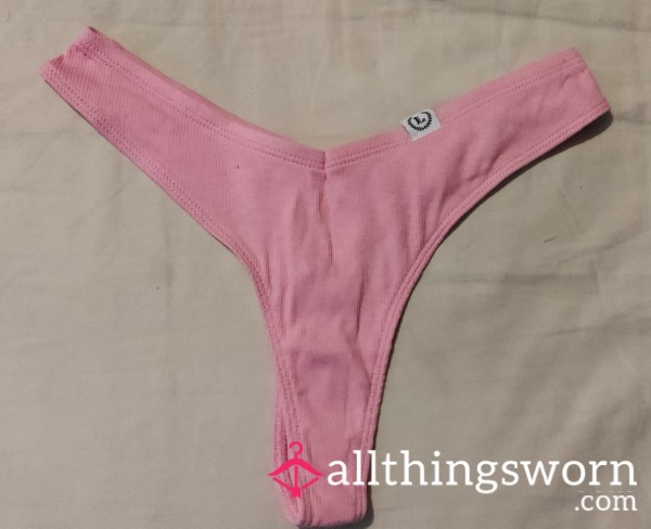 Pink Cotton Thong