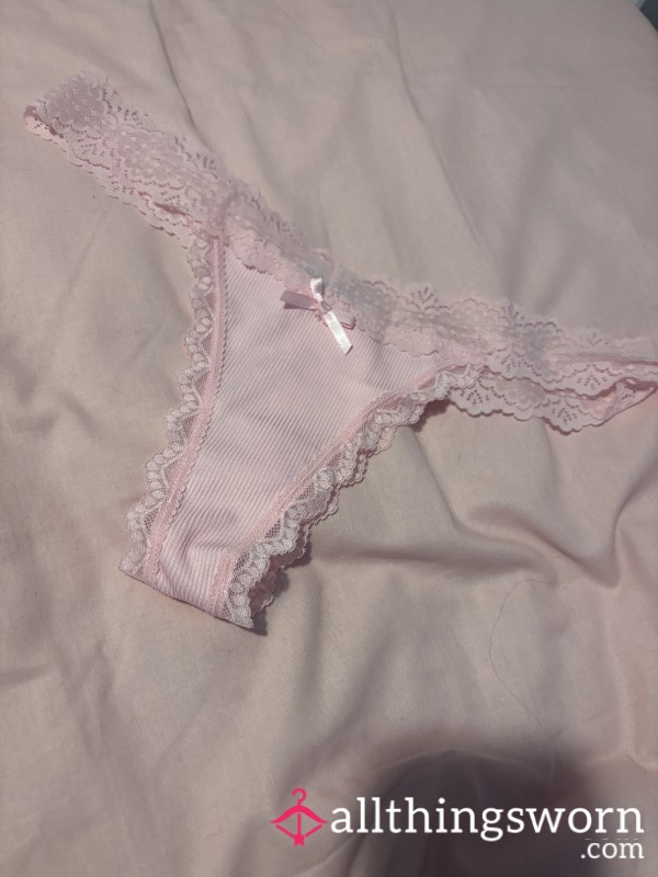 Pink Cotton Thong
