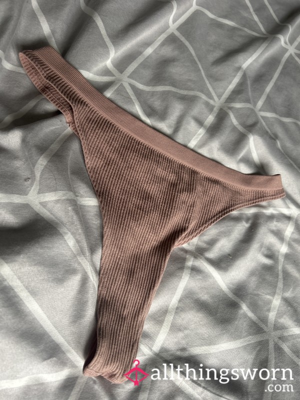 Pink Cotton Thong