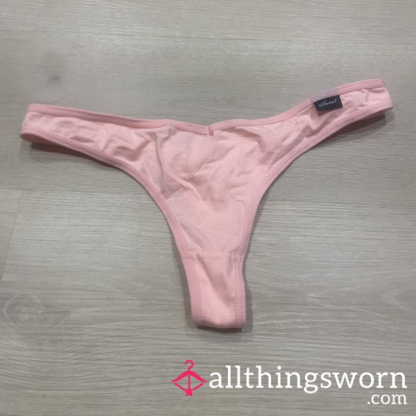 Pink Cotton Thong