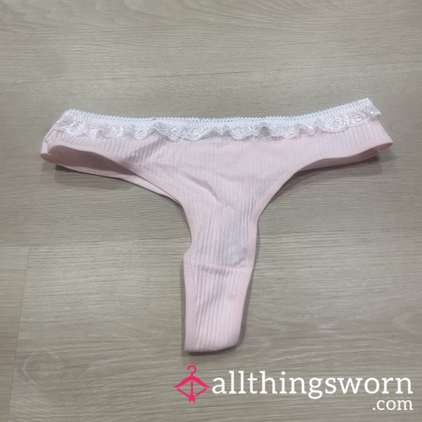 Pink Cotton Thong