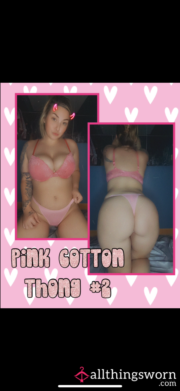 Pink Cotton Thong 2