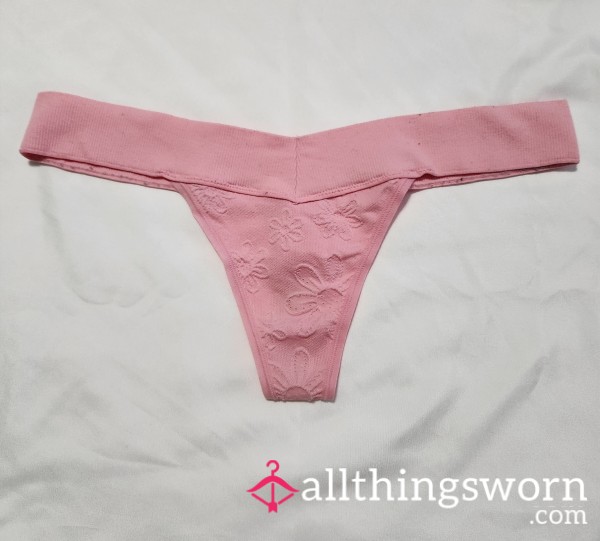 Pink Cotton Thong