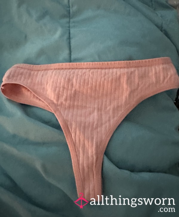 Pink Cotton Thong