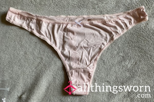 Pink Cotton Thong
