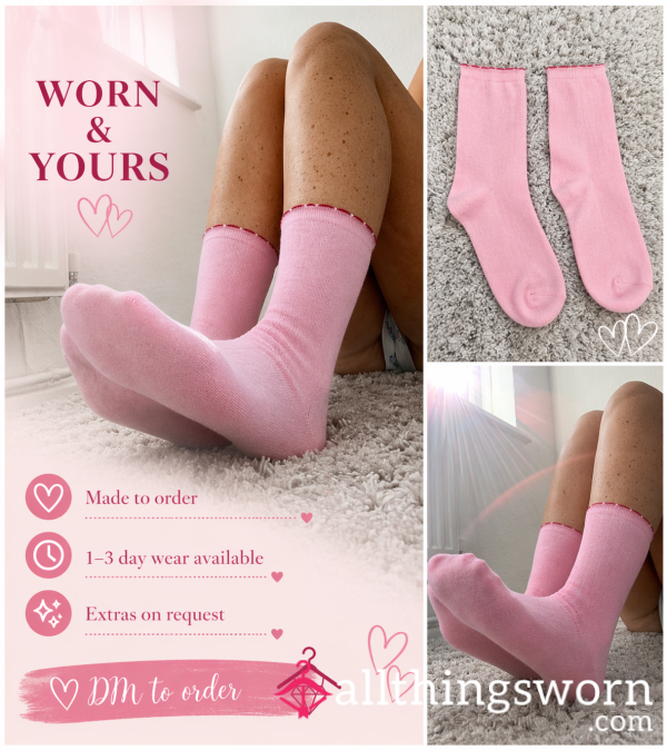 💗 Pink Cozy Socks – Worn & Yours | Soft, Cute & Made To Order
