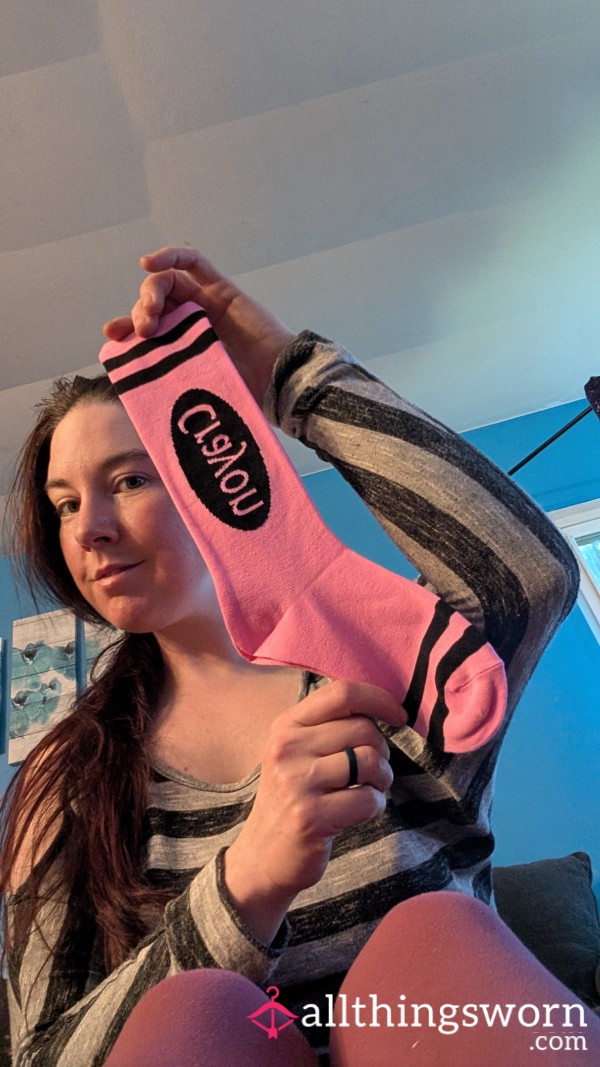 Pink Crayon Socks