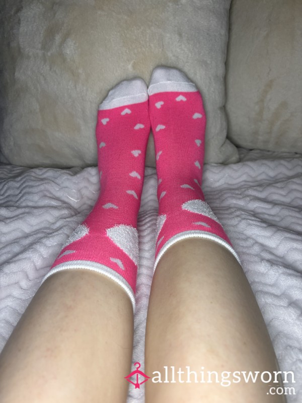 Pink Crew Socks