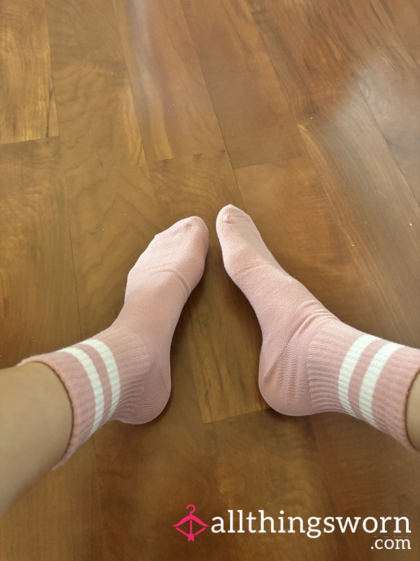 Pink Crew Socks