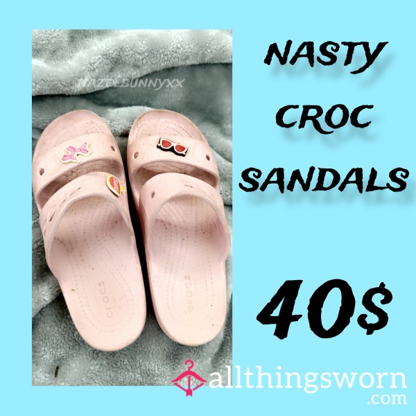 Pink Croc Sandals WELL Worn