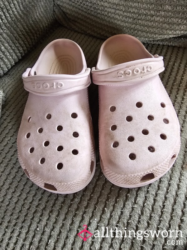 Pink Crocs Worn