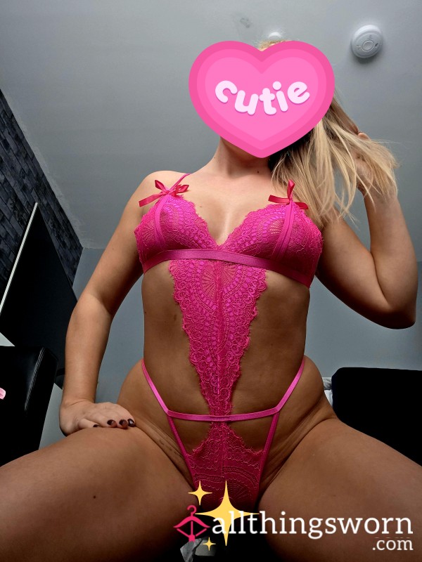 Pink Crotchless Bodysuit