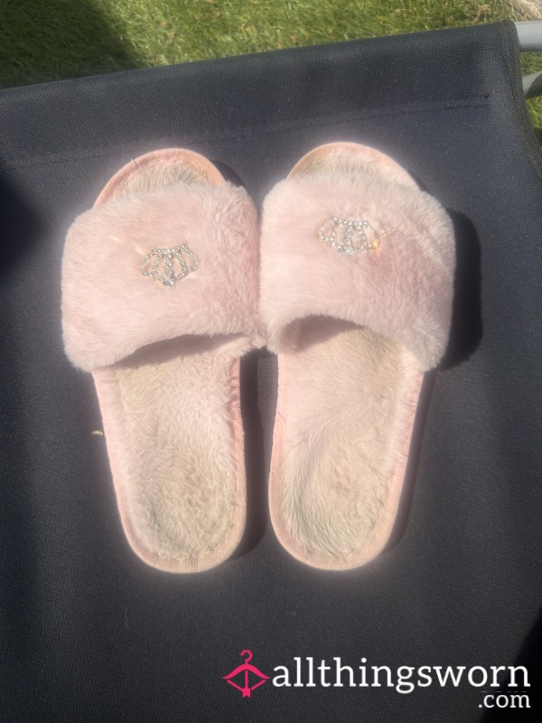 Pink Crown Slippers Size 7