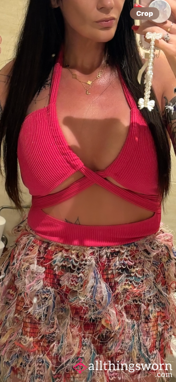 Pink Cut Out Bikini All In One