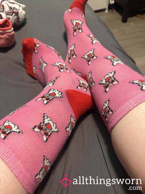Pink Dog Crew Socks❤️