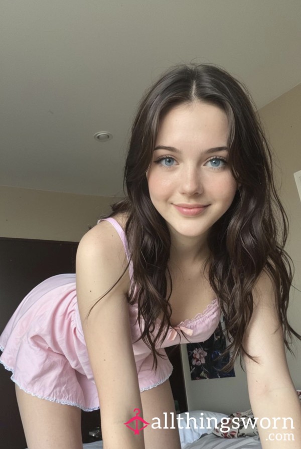 Pink Dress And Outdoor Sl*t
