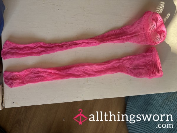 Pink Fish Net Stockings