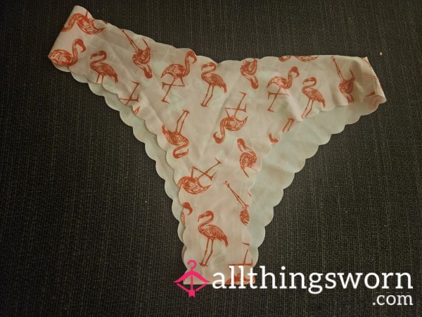 Pink Flamingo Satin Like Thong