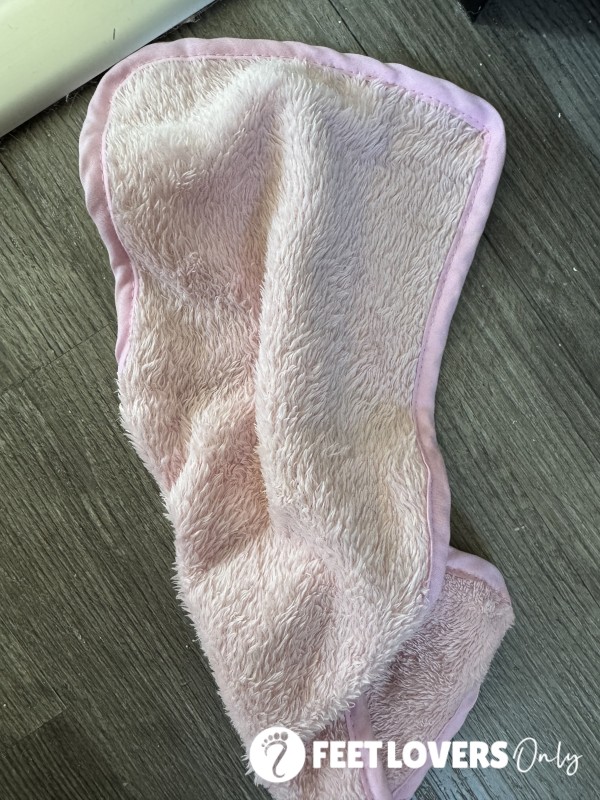 Pink Flannel Used Underneath My Feet When Getting A Manicure