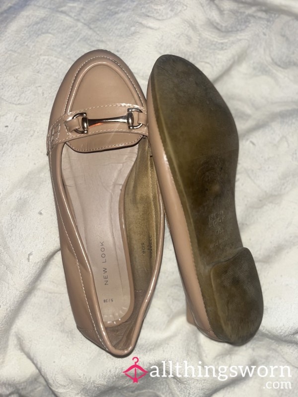 Pink Flat Shoes- Size 5 Well Worn- New Look