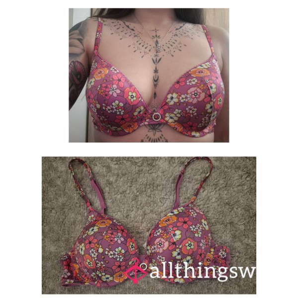 Pink Flor*l Bra