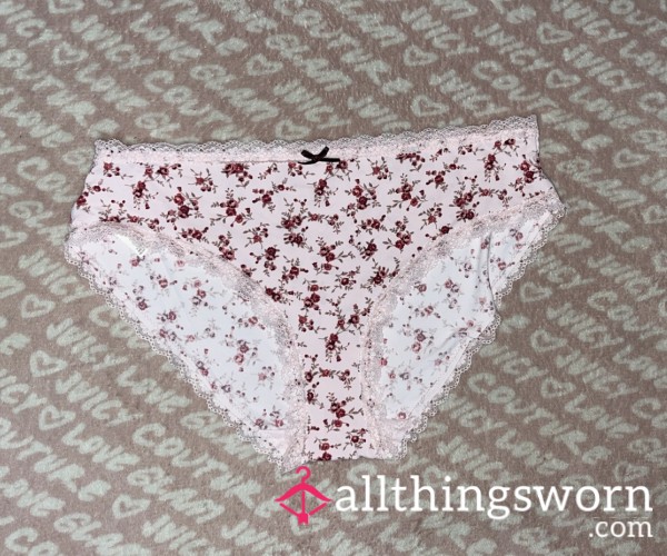 Pink Flor*l•Nylon•Full Back Panty