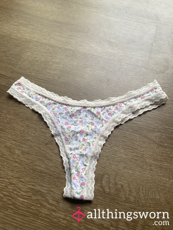 Pink Flor*l Thong