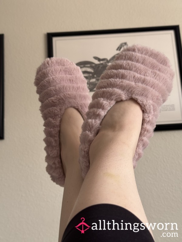 Pink Fluffy Slipper Socks