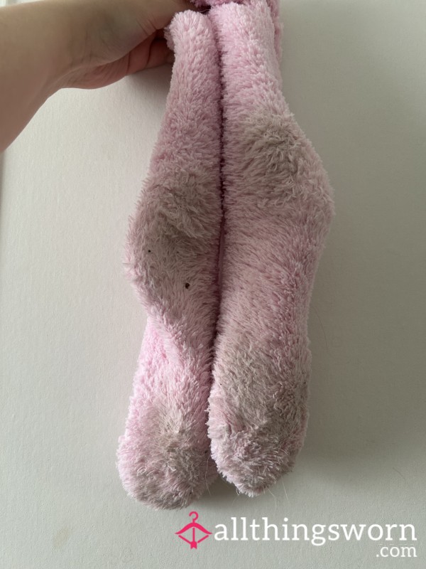 Pink Fluffy Socks Stinky Wet 🦶🏼😮‍💨