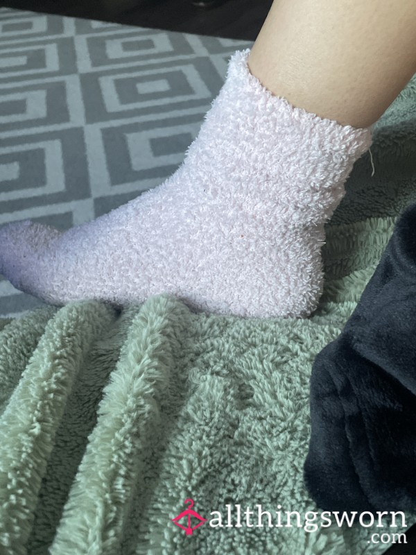 Pink Fluffy Socks. Slept In For 2 Nights