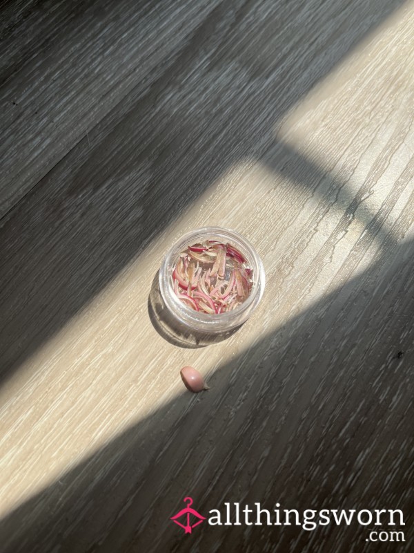 💗 Pink French Pedicure Toenail Clippings - Long Gel Toes 🦶