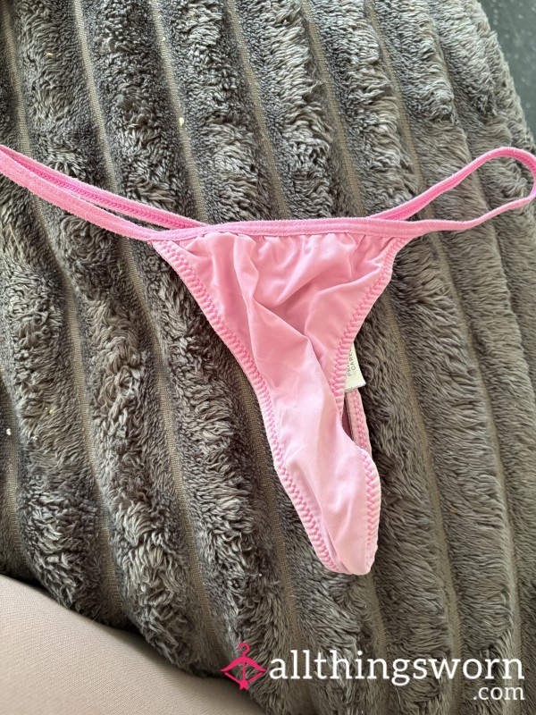 Pink G String Worn